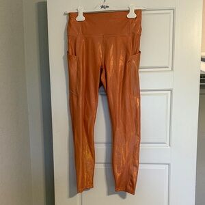 Fabletics Shiny Orange Leggings